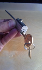This is the file cabinet lock before installation in Blue Ash, OH.