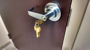 Here are the master keys on the Lever commercial handle lock after I completed the work.