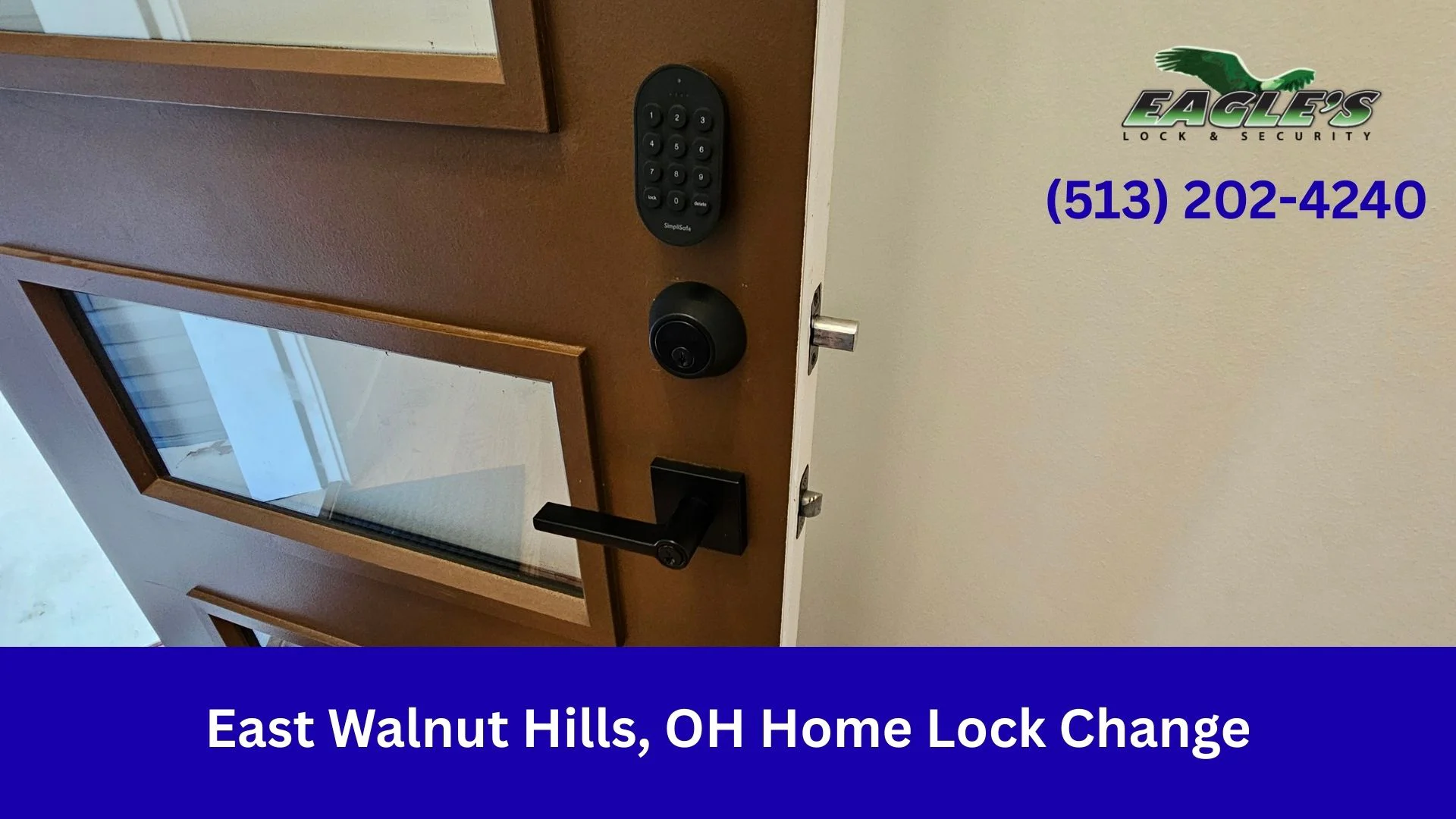 Locksmith changing a residential door lock in East Walnut Hills, Ohio