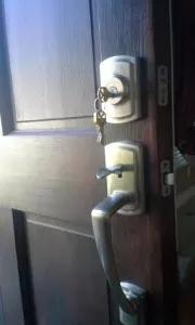 Baldwin lock handle set installation by Eagle's Locksmith Cincinnati