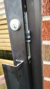 Here is the latch cannot close the door all the way and needed to cut the right size on the frame door to install the metal plate for it, so it can close smoothly. 